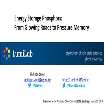 Energy storage phosphors @ Phosphor Global Summit 2019