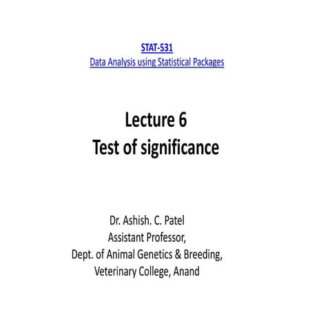 PG STAT 531 Lecture 6 Test of Significance, z Test