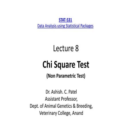P G STAT 531 Lecture 8 Chi square test