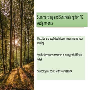 Pg summarising and synthesising webinar