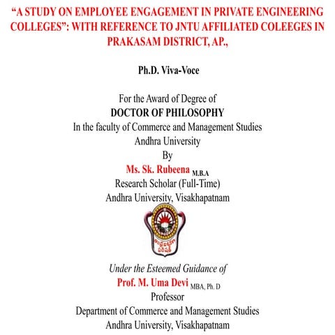 A study on Employee Engagement in pvt engineering colleges