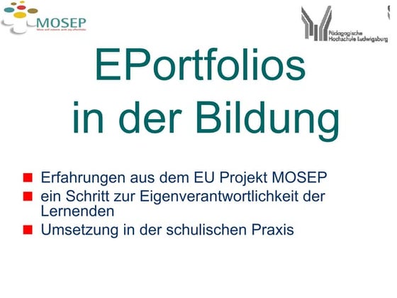 Erfahrungen mit EPortfolios