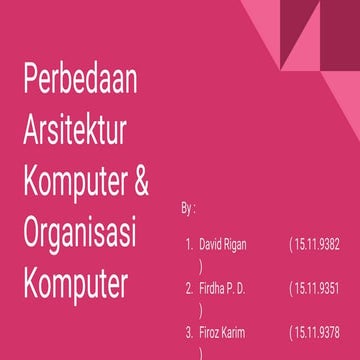 Perbedaan arsitektur komputer dan organisasi komputer