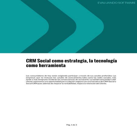 CRM Social como estrategia, la tecnología como herramienta