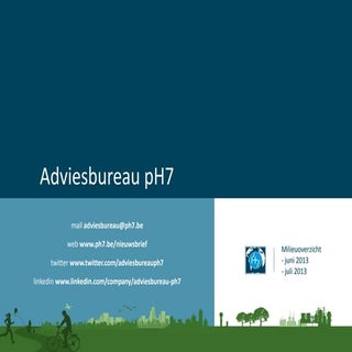 Milieuoverzicht: juni & juli 2013