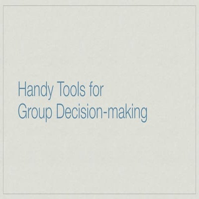 De bono`s making decision tools | PPTX