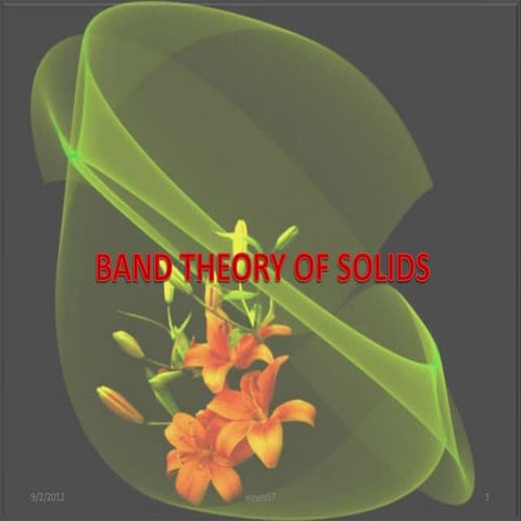 BAND THEORY OF SOLIDS