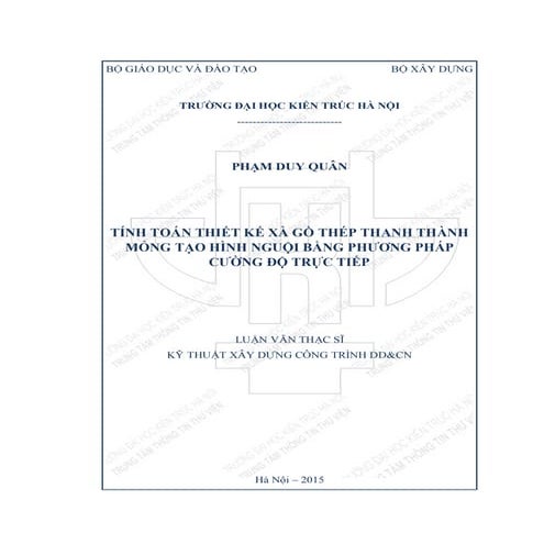 Luận văn: Thiết kế xà gồ thép thanh thành mỏng tạo hình nguội