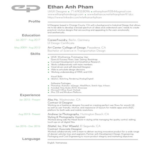 Pham, ethan resume c_a | PDF