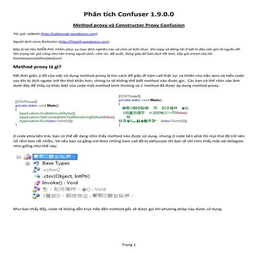 Phân tích Confuser 1.9.0.0 - method proxy confusion - Bản dịch