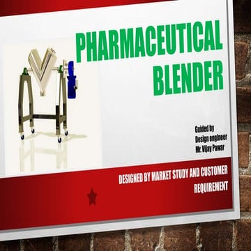 design of Pharmaceutical blender