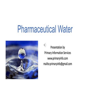 Pharmaceutical water