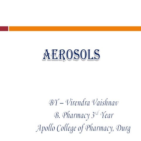 Pharmaceutical aerosols