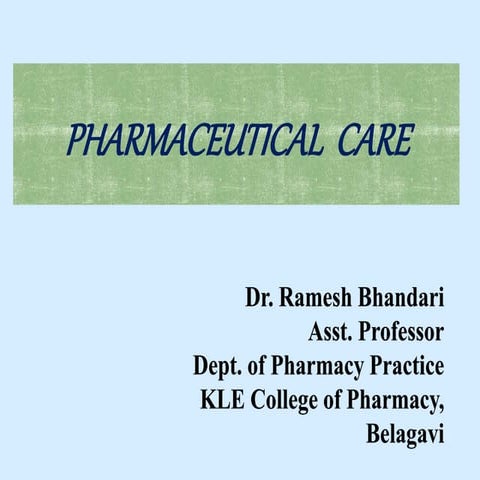 Pharmaceutical care