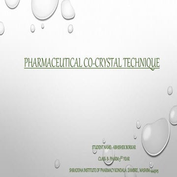 Pharmaceutical Co-crystal technique ppt.....pptx
