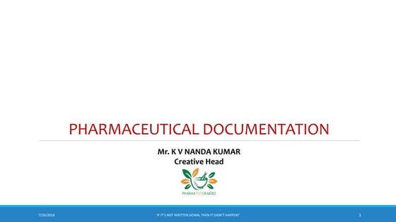 Good Documentation Practices | PPT