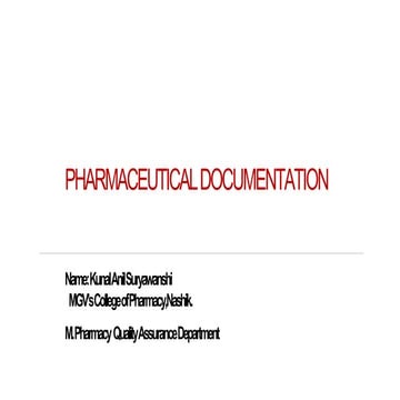 pharmaceutical documentation Quality Assuranceand Quality Control sem1.pptx