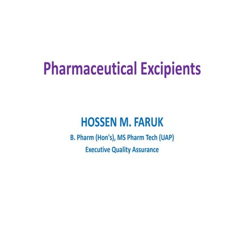Pharmaceutical excipients