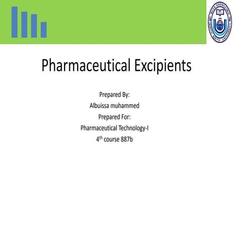 Pharmaceutical excipients 
