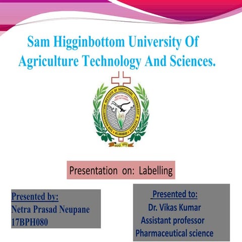 Pharmaceutical  labelling ( Forensic Pharmacy 5th semester)