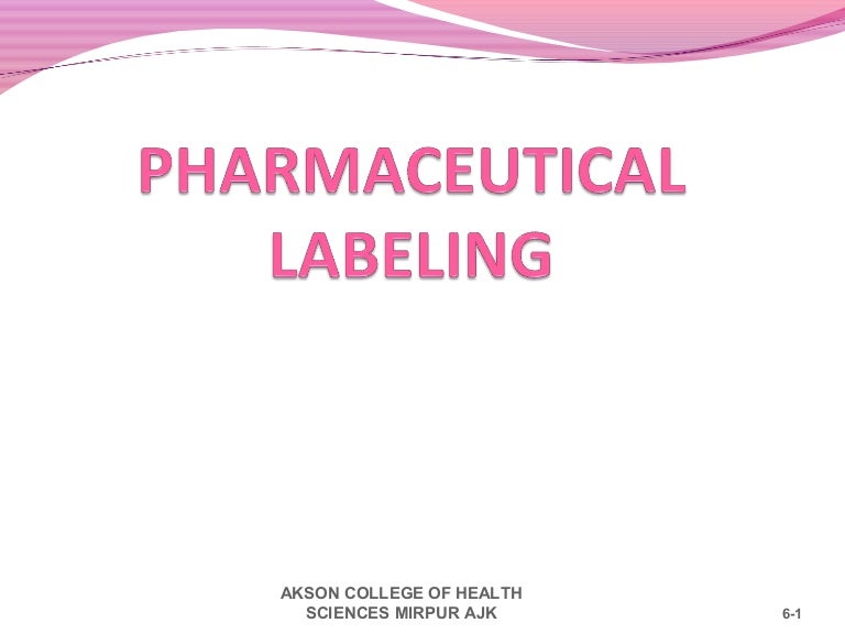 Pharmaceutical labelling
