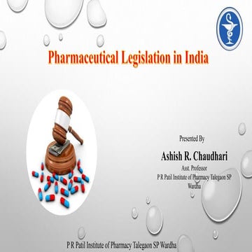 Pharmaceutical legislation in india