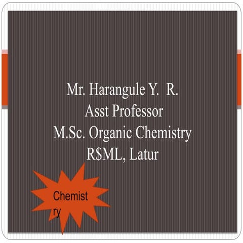 Pharmaceutical organic chemistry i ppt