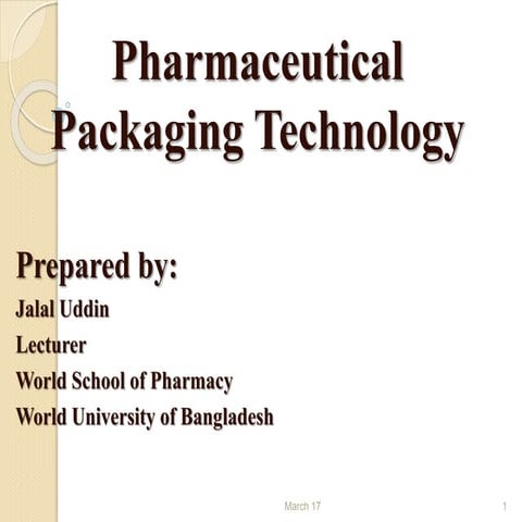 Pharmaceutical packaging