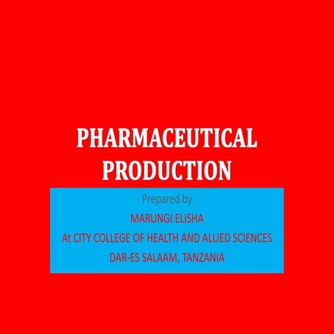 Pharmaceutical production@assignment