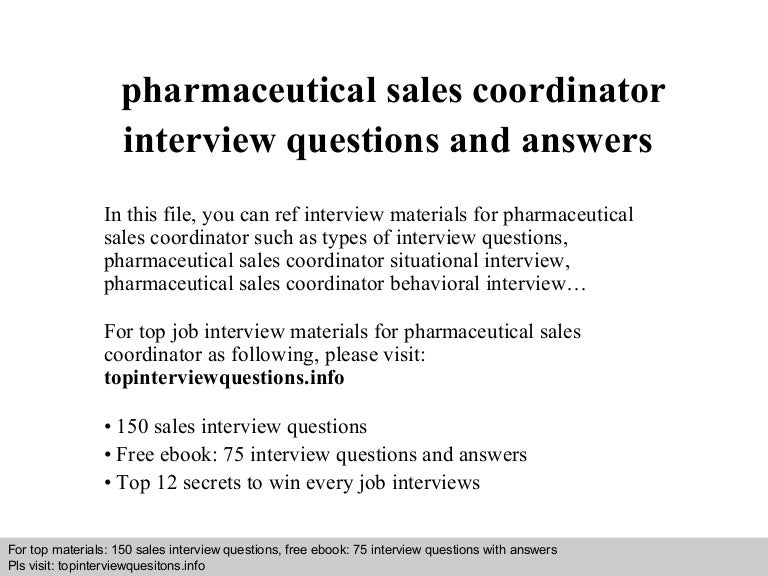 pharmaceutical sales interview questions and answers