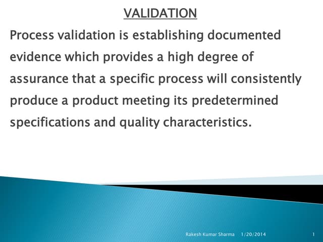 Pharmaceutical Process validation
