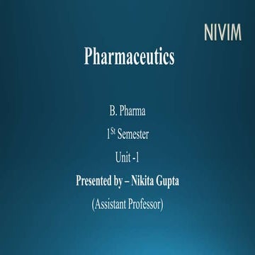 Pharmaceutics Unit -1.pptx