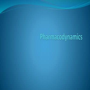 Pharmacodynamics 2. AGONIST AND ANTIDONIST 