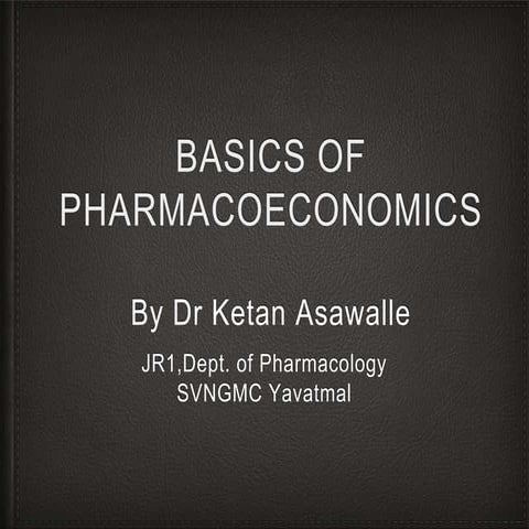 Pharmacoeconomics seminar