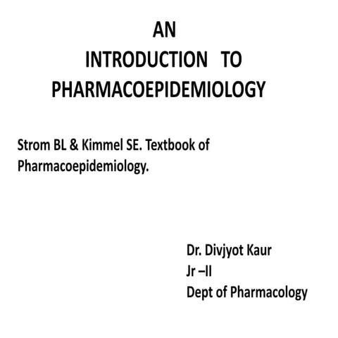 Pharmacoepidemiology