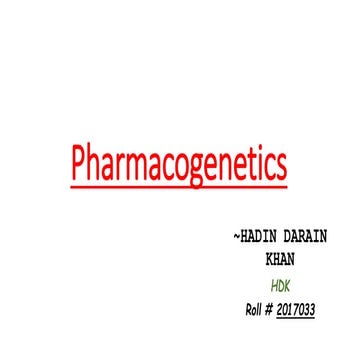 Pharmacogenetics 