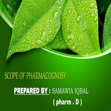 scope of Pharmacognosy 