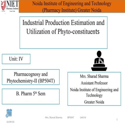 pharmacognosy b pharm   aktu unit 4.pptx