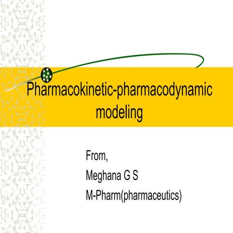 Pharmacokinetic pharmacodynamic modeling