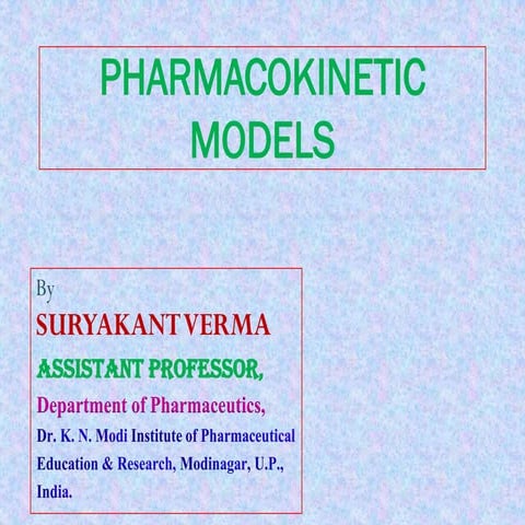 Pharmacokinetic models
