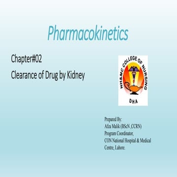 Pharma Co Kinetics Filtration by Kidney