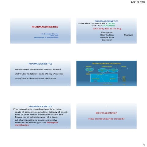 Pharmacokinetics and drug disposition | PPTX