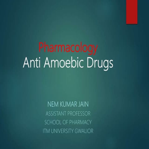 Pharmacology anti amoebic drugs | PPT