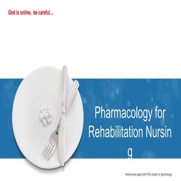 Pharmacology for rehablitition nursing in geriartic