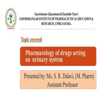 Diuretics & Anti-diuretics PHARMACOLOGY - II (UNIT II)