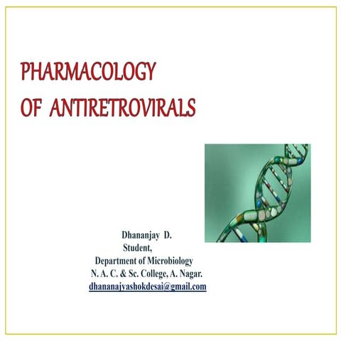 Pharmacology      of  antiretrovirals