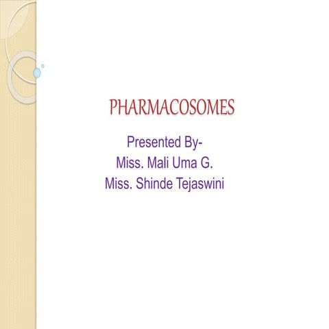 Pharmacosomes