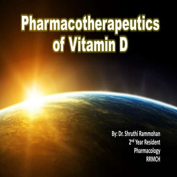 Pharmacotherapeutics of Vitamin D