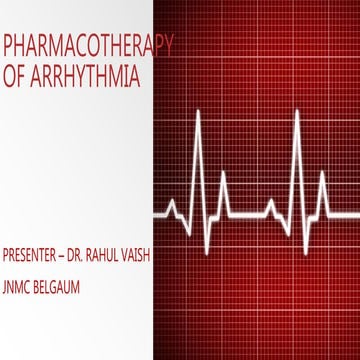 Pharmacotherapy of arrythmia