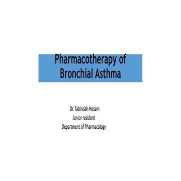 Pharmacotherapy of asthma